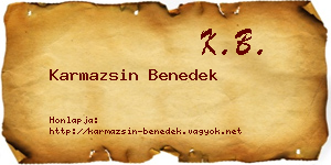 Karmazsin Benedek névjegykártya